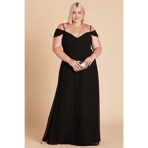 1222 NWT Birdy Grey Spence Chiffon Convertible Bridesmaids Dress Black Curve 2X